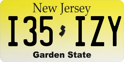 NJ license plate I35IZY