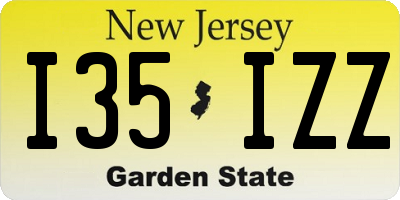 NJ license plate I35IZZ