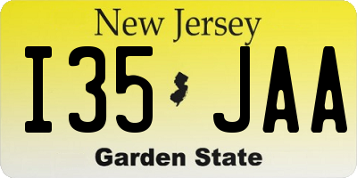 NJ license plate I35JAA