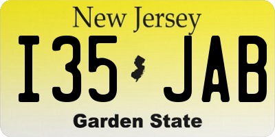 NJ license plate I35JAB