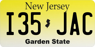 NJ license plate I35JAC