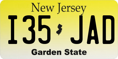 NJ license plate I35JAD