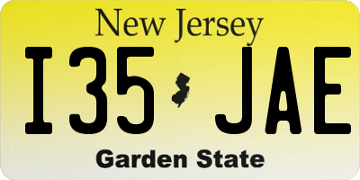 NJ license plate I35JAE