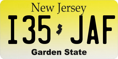 NJ license plate I35JAF