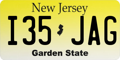 NJ license plate I35JAG