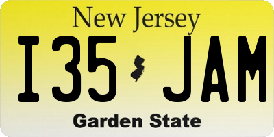 NJ license plate I35JAM