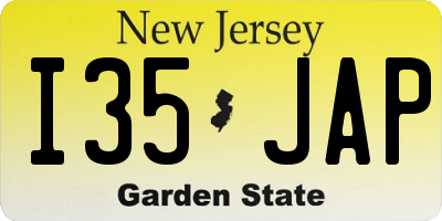 NJ license plate I35JAP