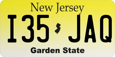 NJ license plate I35JAQ
