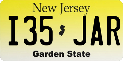 NJ license plate I35JAR