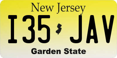 NJ license plate I35JAV