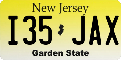 NJ license plate I35JAX