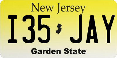 NJ license plate I35JAY