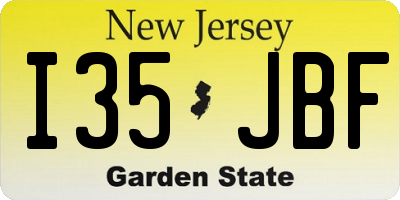 NJ license plate I35JBF