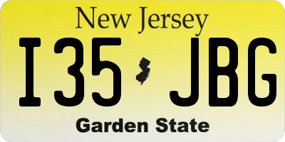NJ license plate I35JBG