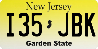 NJ license plate I35JBK
