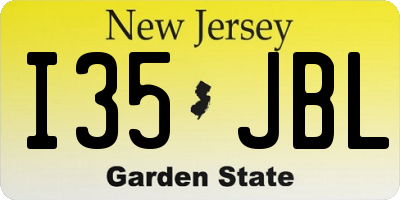 NJ license plate I35JBL
