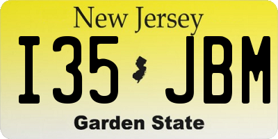 NJ license plate I35JBM