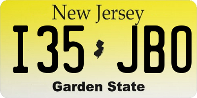 NJ license plate I35JBO