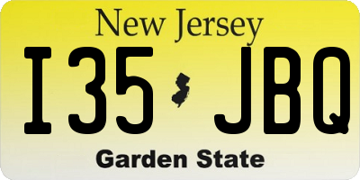 NJ license plate I35JBQ