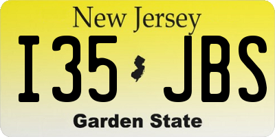 NJ license plate I35JBS