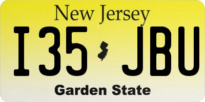 NJ license plate I35JBU