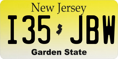NJ license plate I35JBW