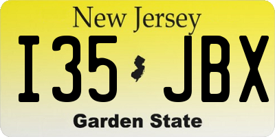NJ license plate I35JBX