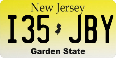 NJ license plate I35JBY