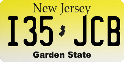 NJ license plate I35JCB