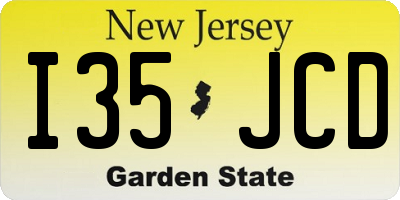 NJ license plate I35JCD