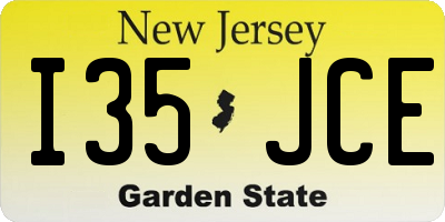 NJ license plate I35JCE
