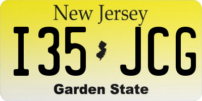 NJ license plate I35JCG