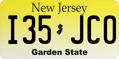 NJ license plate I35JCO