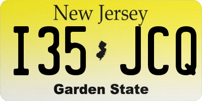 NJ license plate I35JCQ