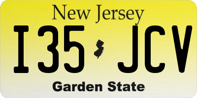 NJ license plate I35JCV