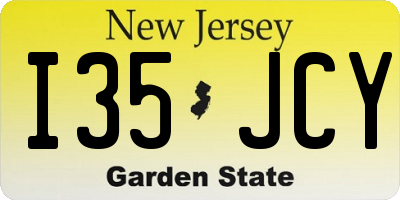 NJ license plate I35JCY