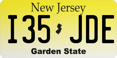 NJ license plate I35JDE