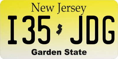 NJ license plate I35JDG