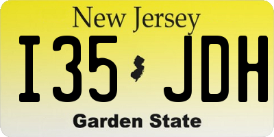 NJ license plate I35JDH