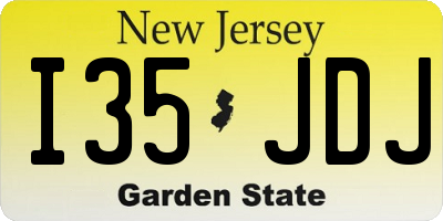 NJ license plate I35JDJ
