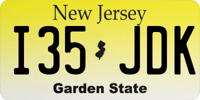 NJ license plate I35JDK