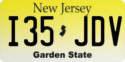 NJ license plate I35JDV