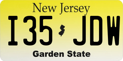 NJ license plate I35JDW
