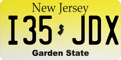 NJ license plate I35JDX