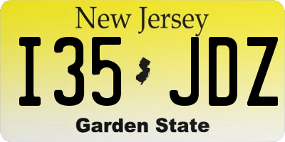 NJ license plate I35JDZ