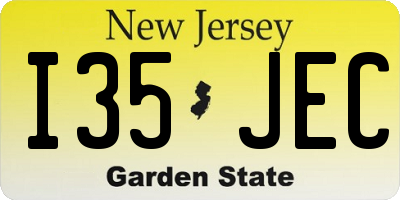 NJ license plate I35JEC