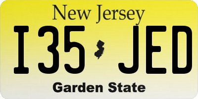 NJ license plate I35JED