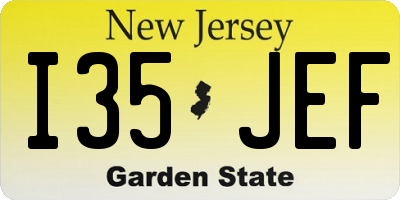 NJ license plate I35JEF