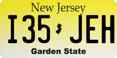 NJ license plate I35JEH