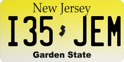 NJ license plate I35JEM